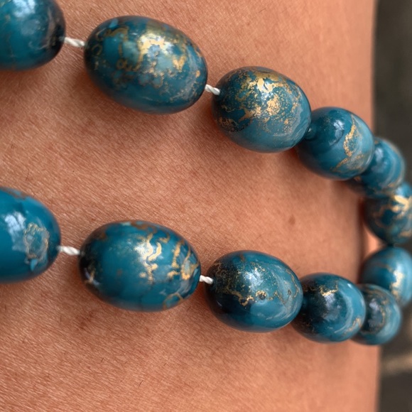 Turquoise beads with gold accents makes this necklace. Nice beachy touch. - Picture 3 of 3